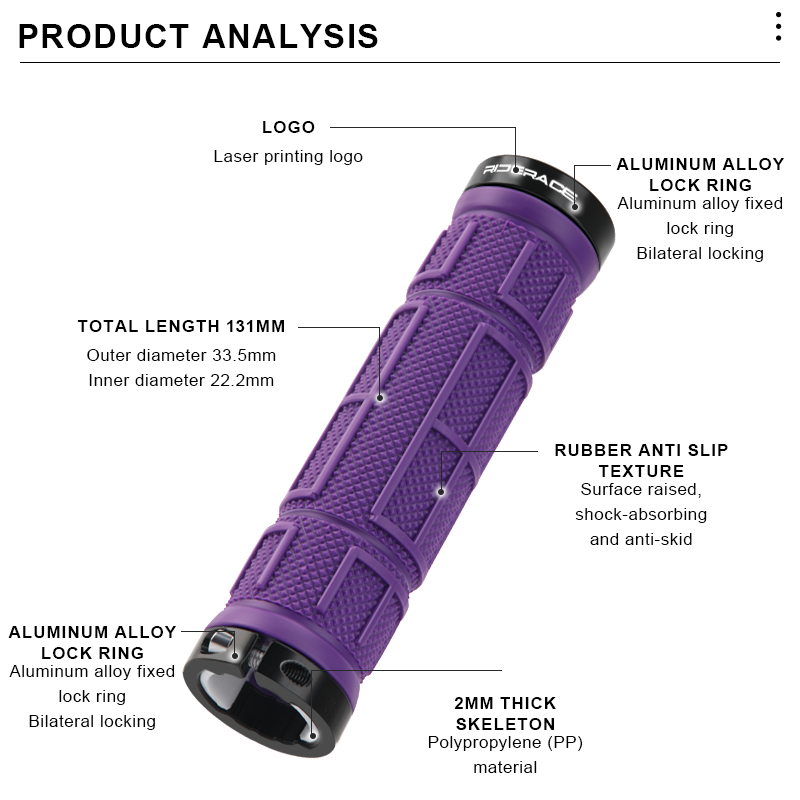RIDERACE Bicycle Grips Non-Sli - Commuter Bike Lock recension och pris