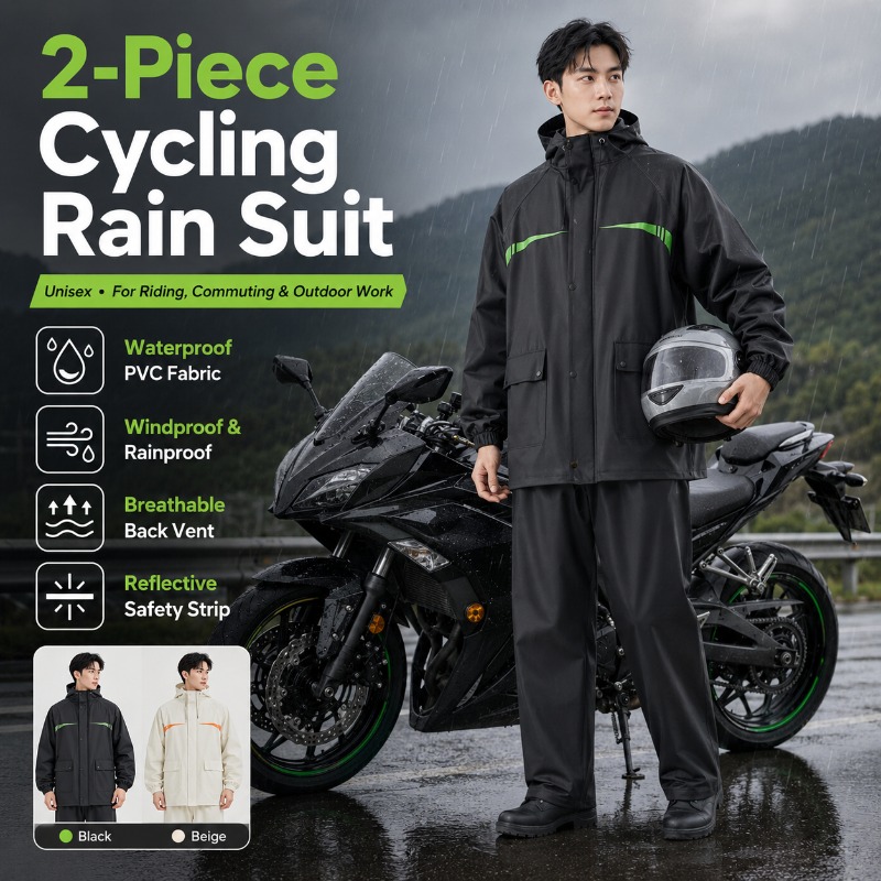 Unisex 2-Piece Waterproof Cycl - Cycling Commute In Rain recension och pris